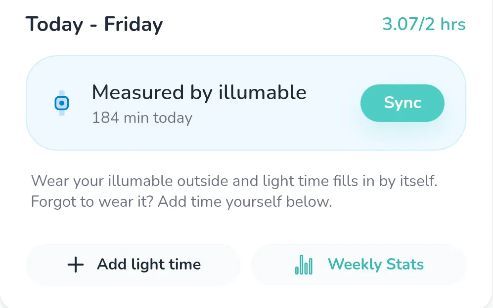 Daily light tracking feature