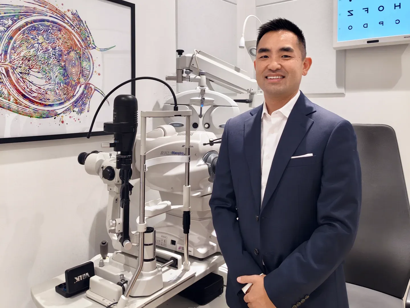John Nguyen in his optometry clinic